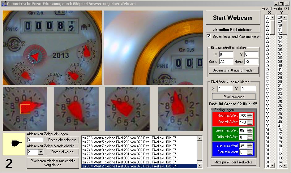 Software Screenshot für das Auslesen des Wasserzählers