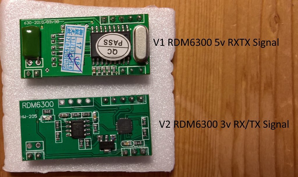 RDM6300 V1 u V2 für die Zeiterfassung