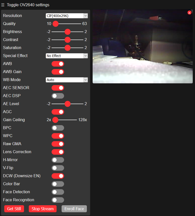 ESP32 Wrover Module Web Interface