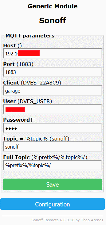 Wemos Tasmota MQTT Einstellungen